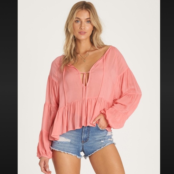 🌺3XHP! NWT Billabong By The Sea Boho Top - Picture 3 of 4